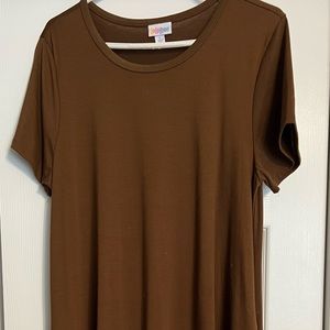 LuLaRoe Jessie solid brown color, EUC size Large
